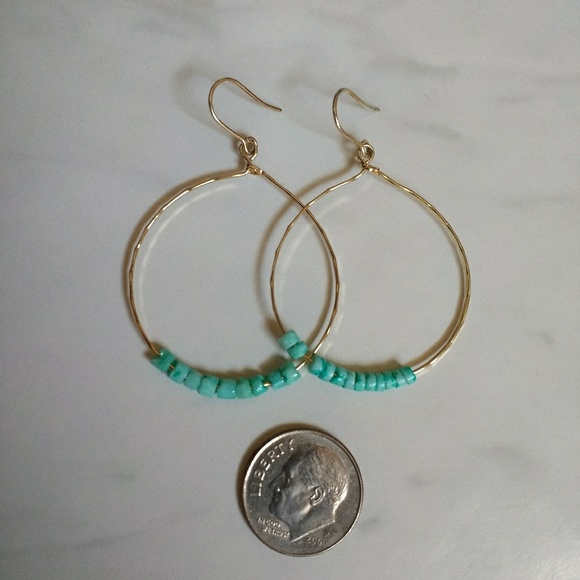 Delicate Gold Dangle Earrings - Picture 2 of 2